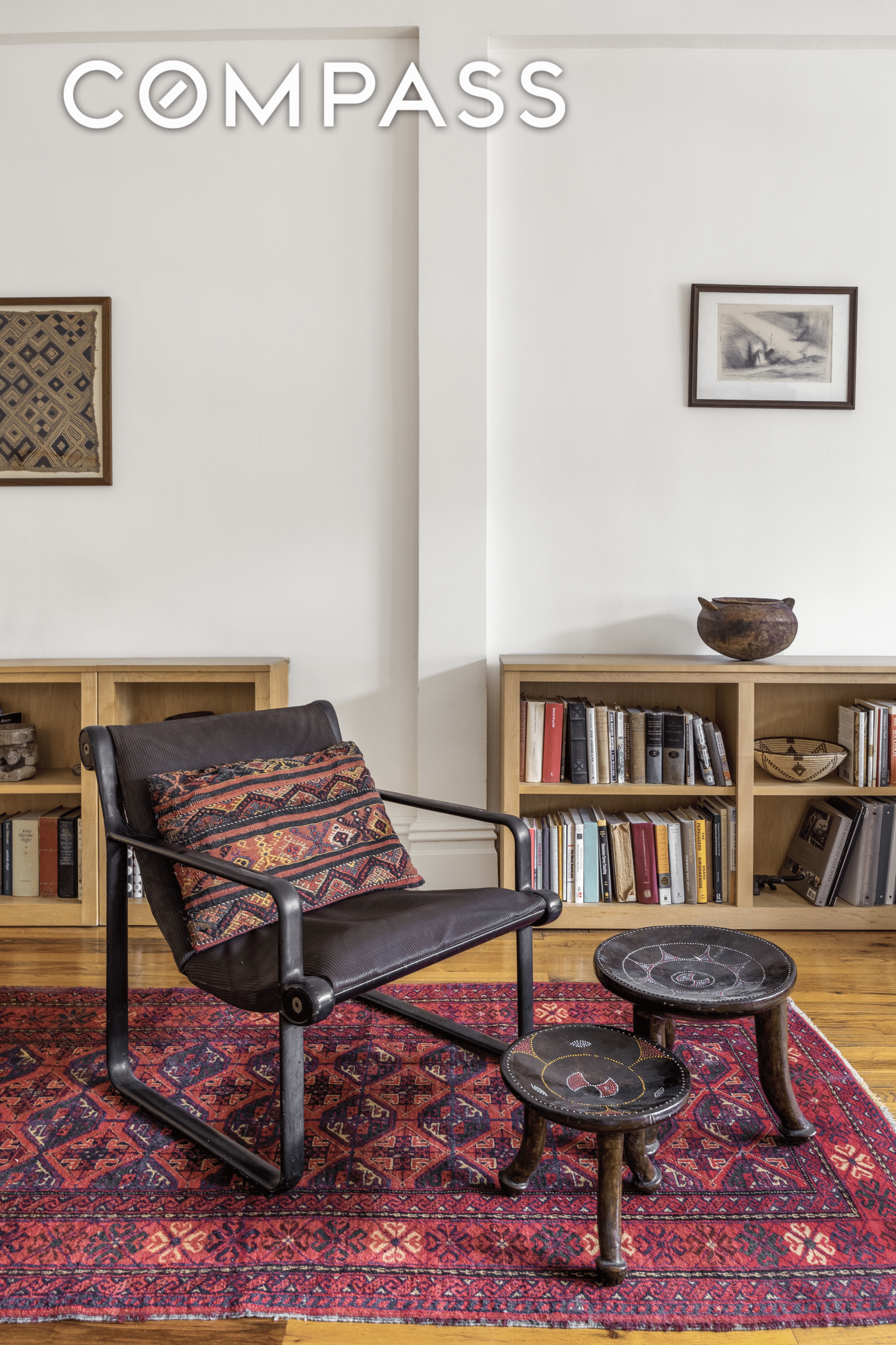 living room with wood floors