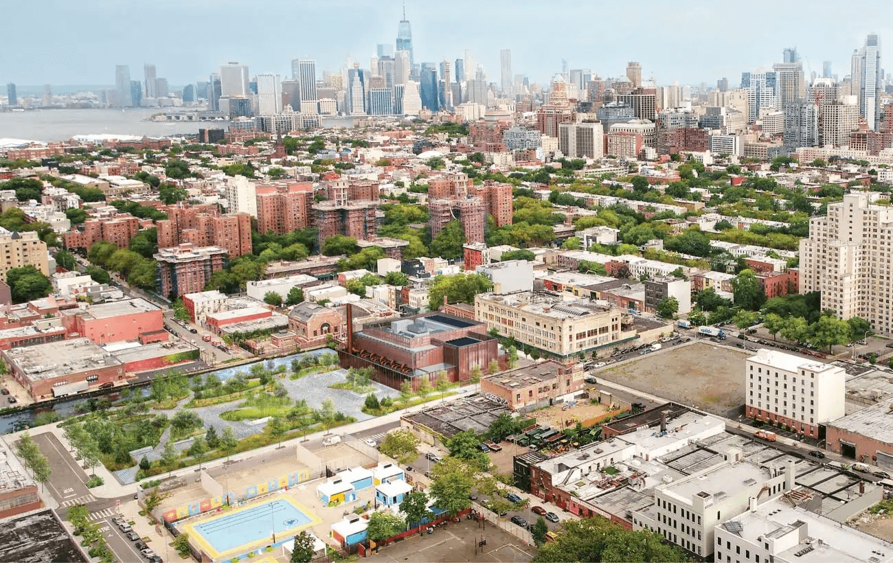 rendering showing aerial view of tank site