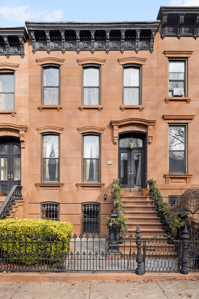 brownstone exterior of the house