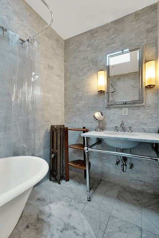 bathroom with marble sink