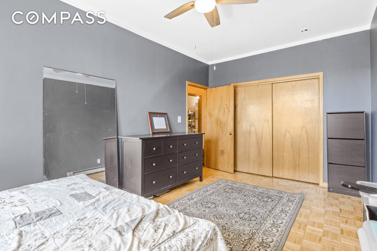 bedroom with parquet floor