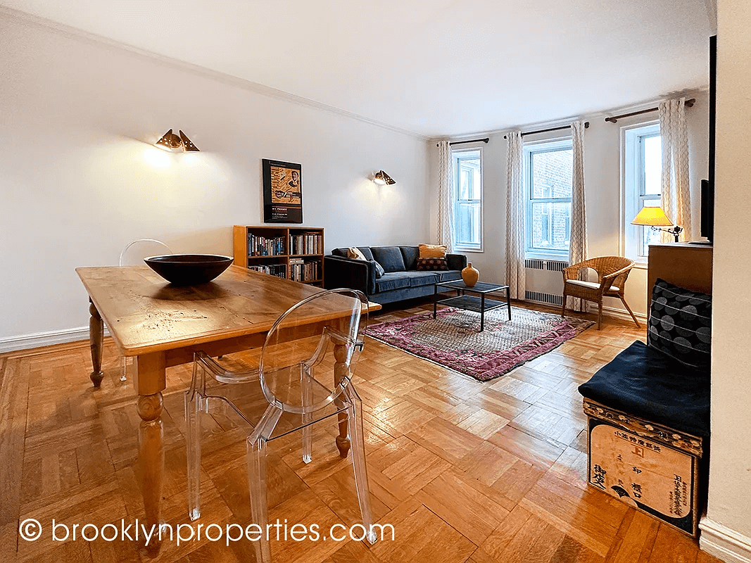 living room and dining area