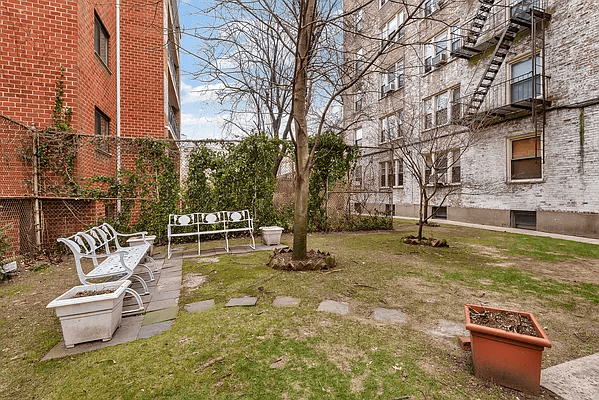 rear courtyard with benches