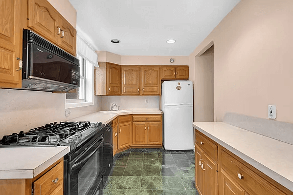 kitchen with corner sink