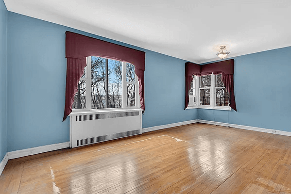 living room with two exposures