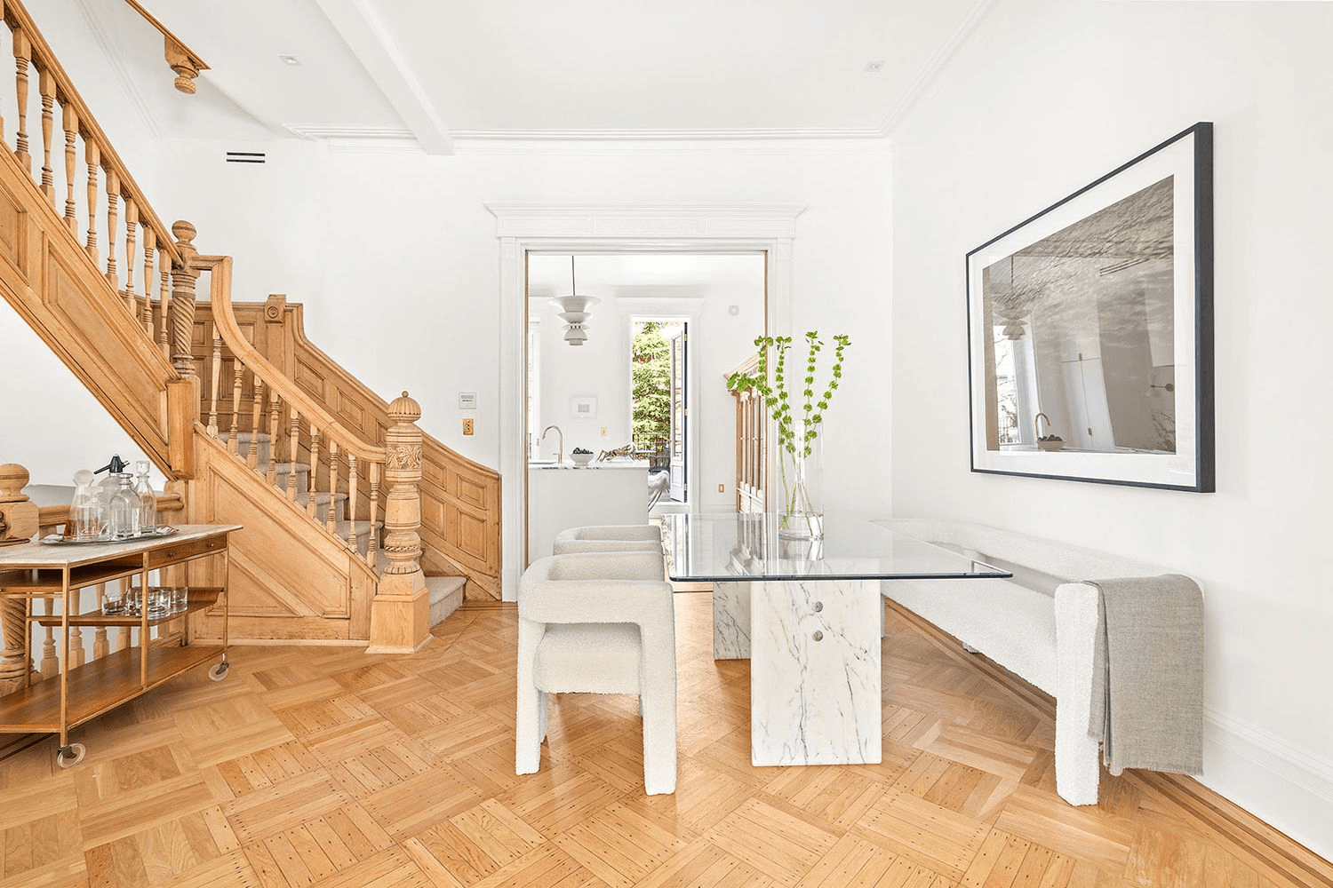 dining area next to stair