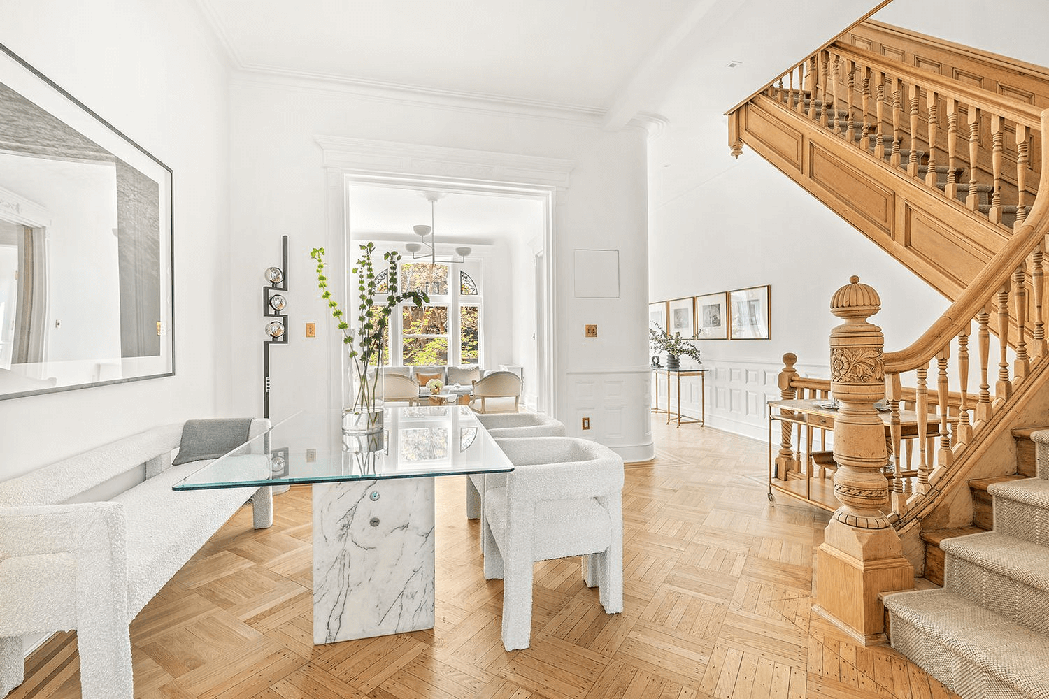 dining area next to stair