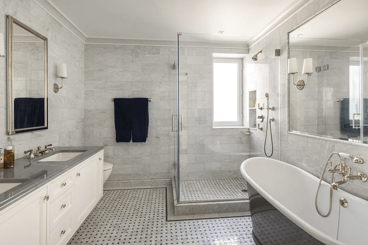 bathroom with soaking tub