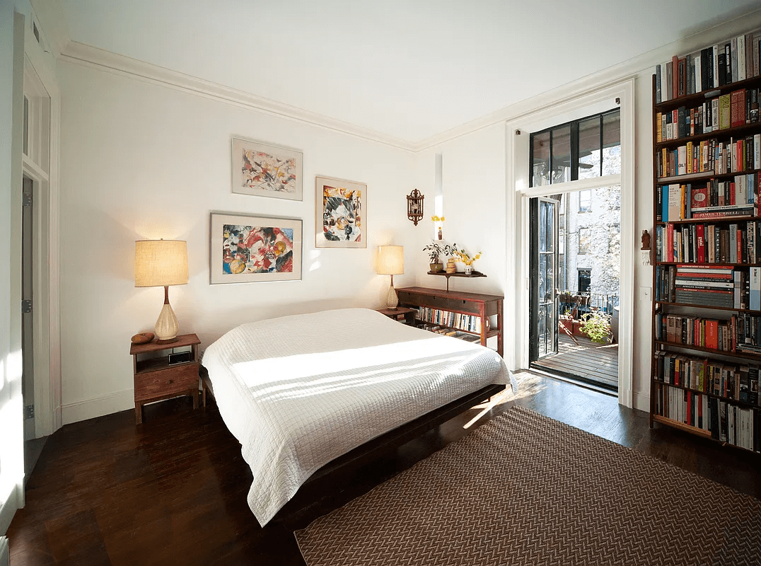 bedroom with french doors to deck