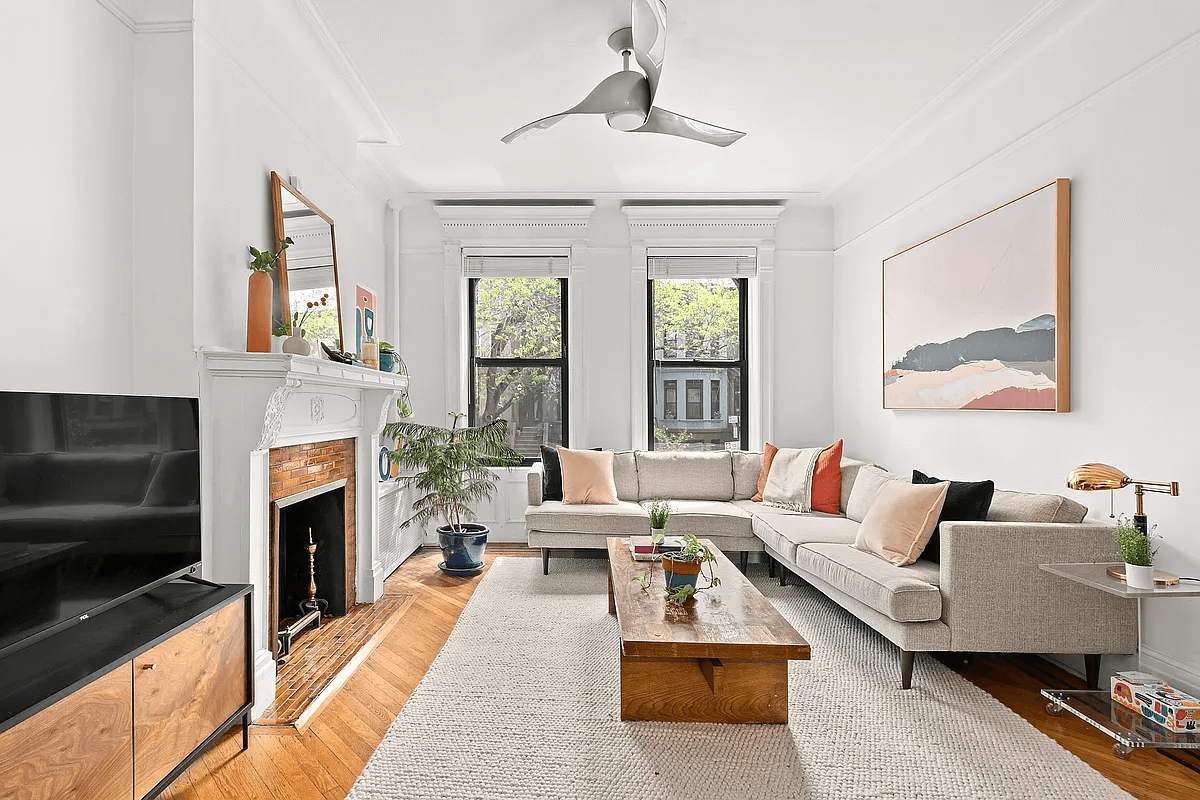 parlor with mantel