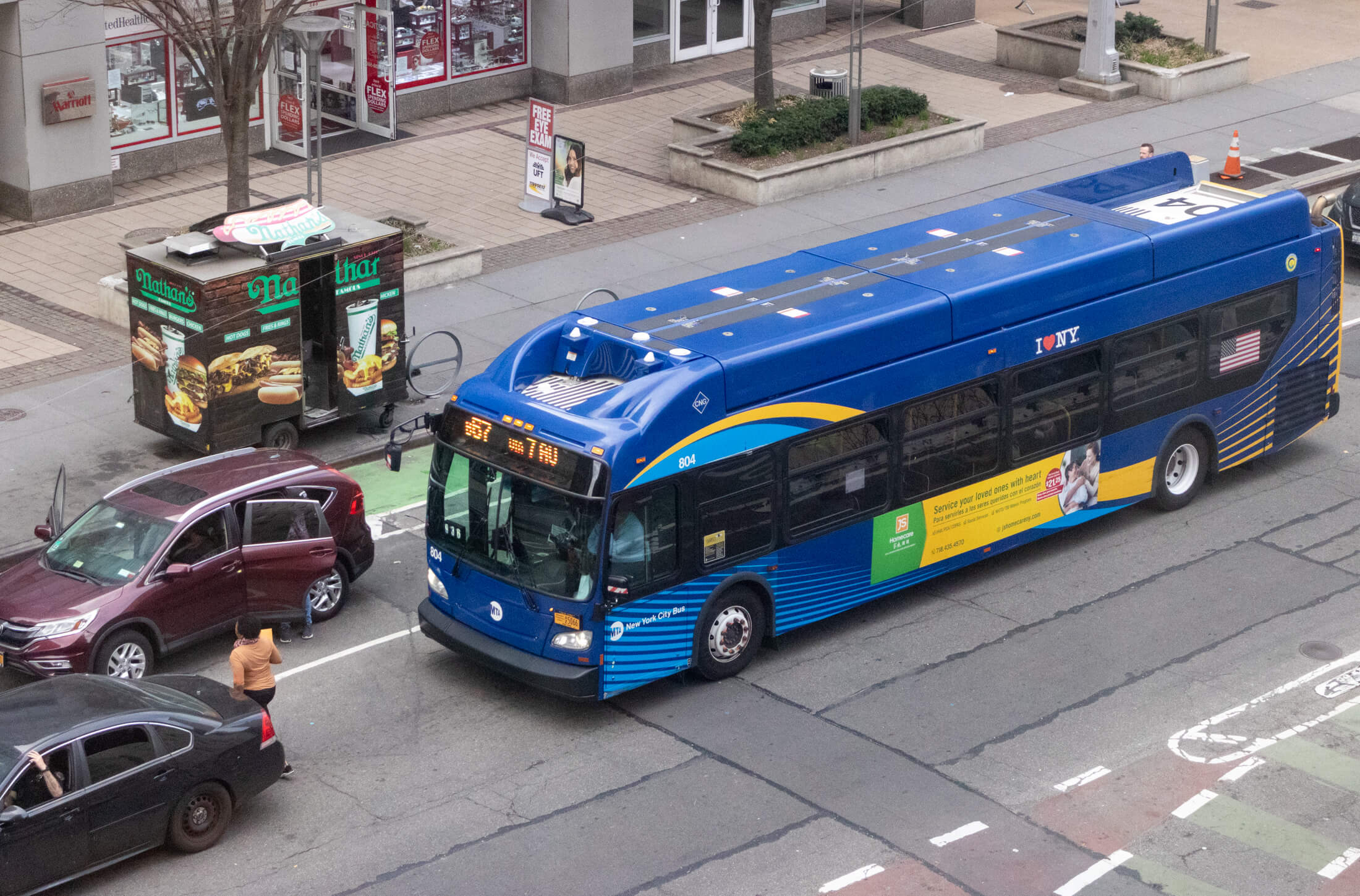 bus in downtown brooklyln