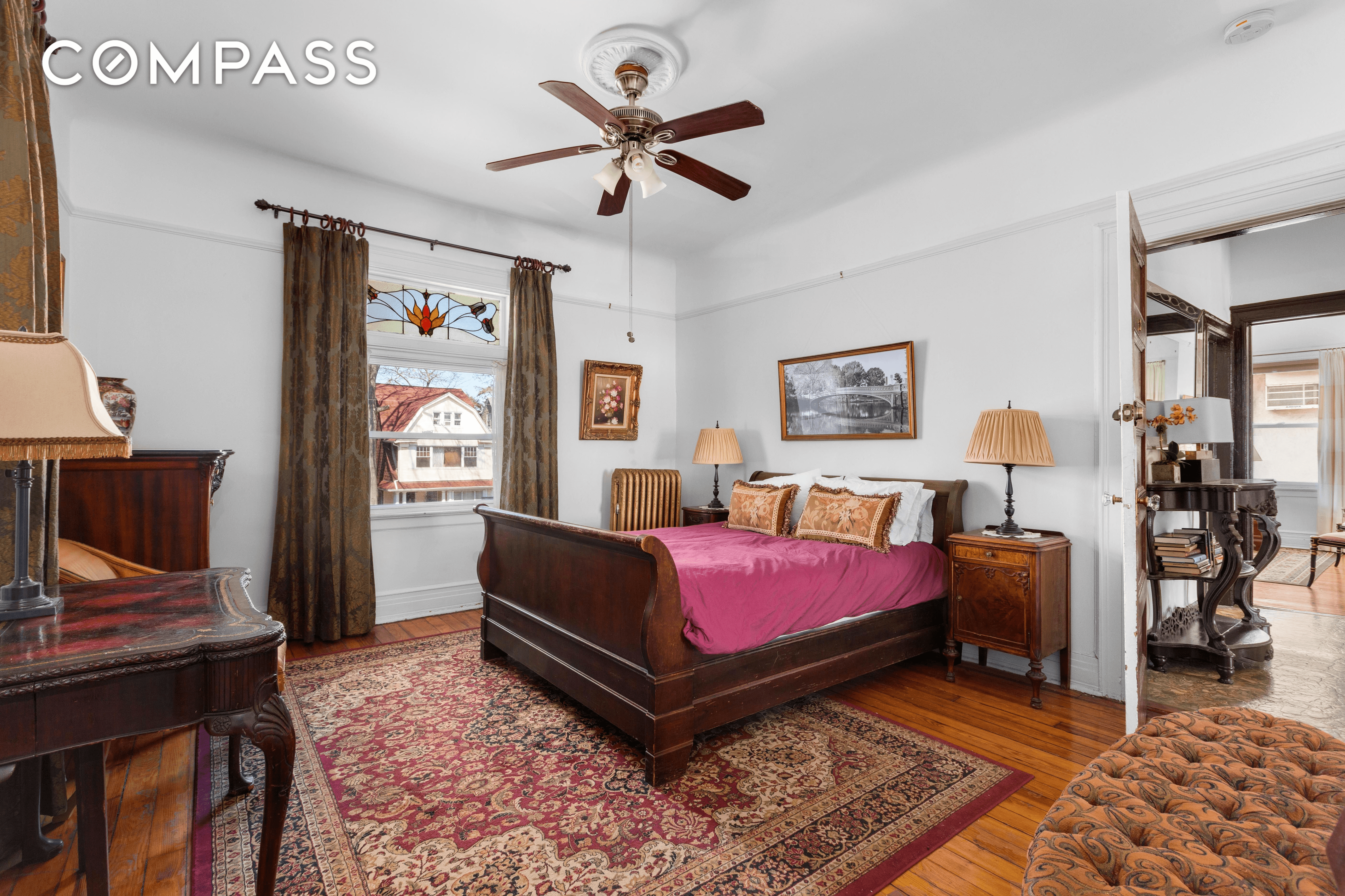 bedroom with wood floor