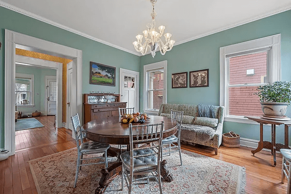 dining room with wood floors