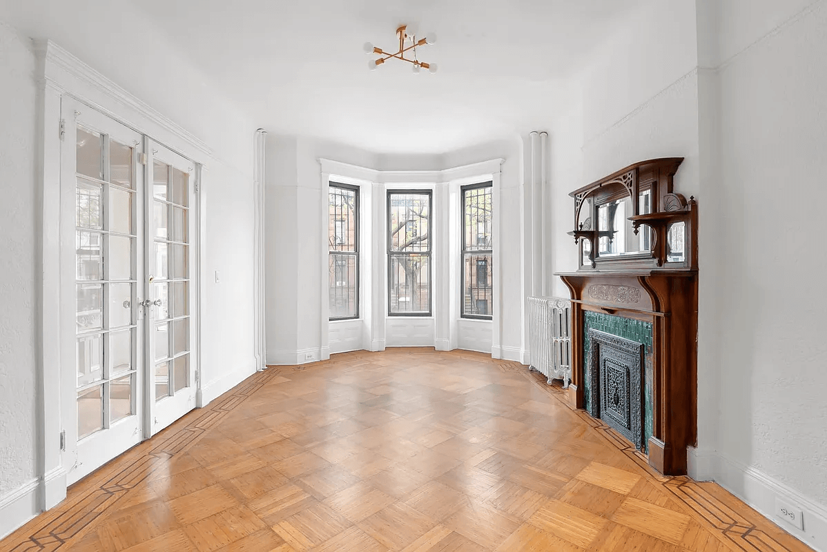 front parlor with mantel