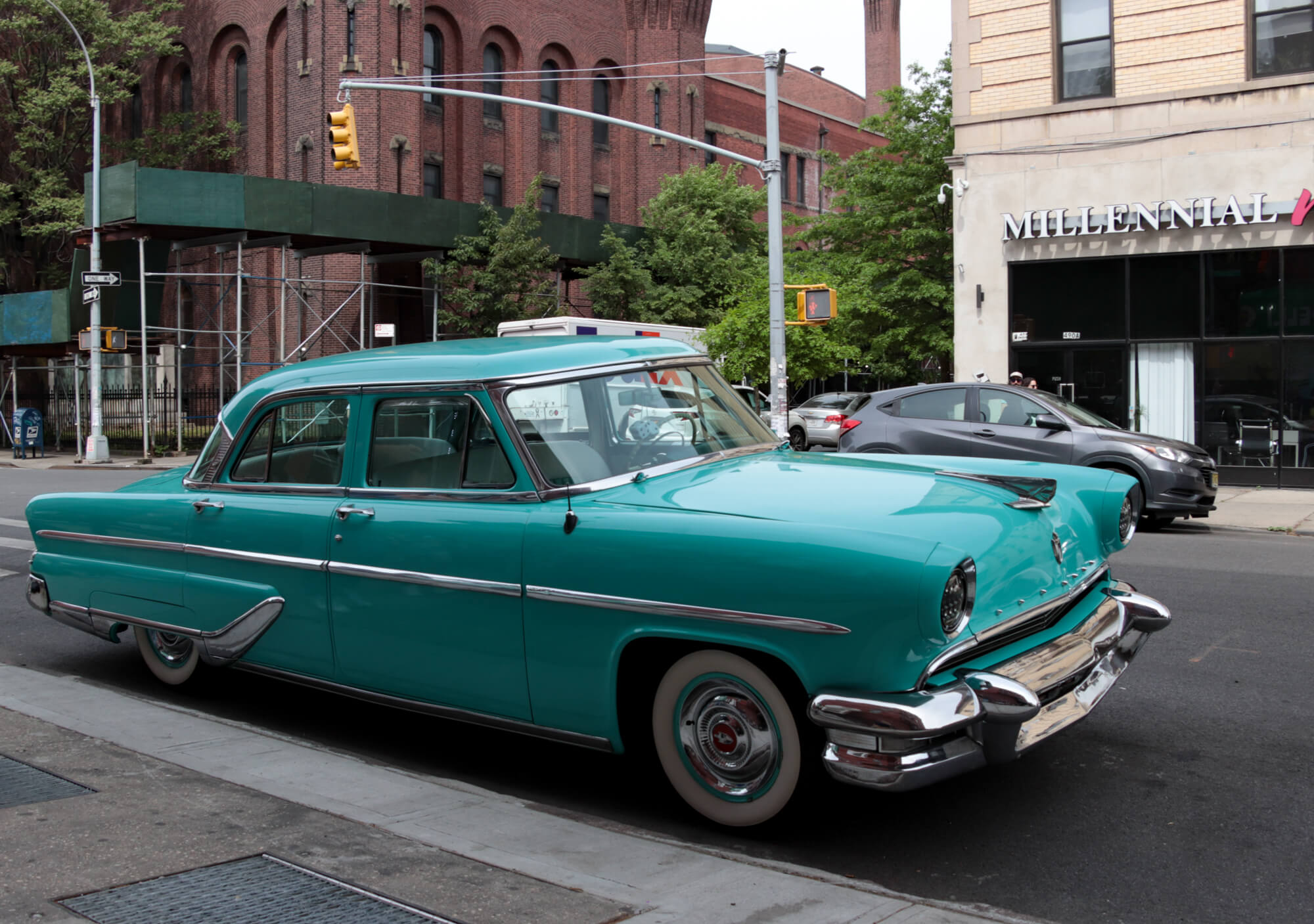 vintage car on marcus garvey blvd