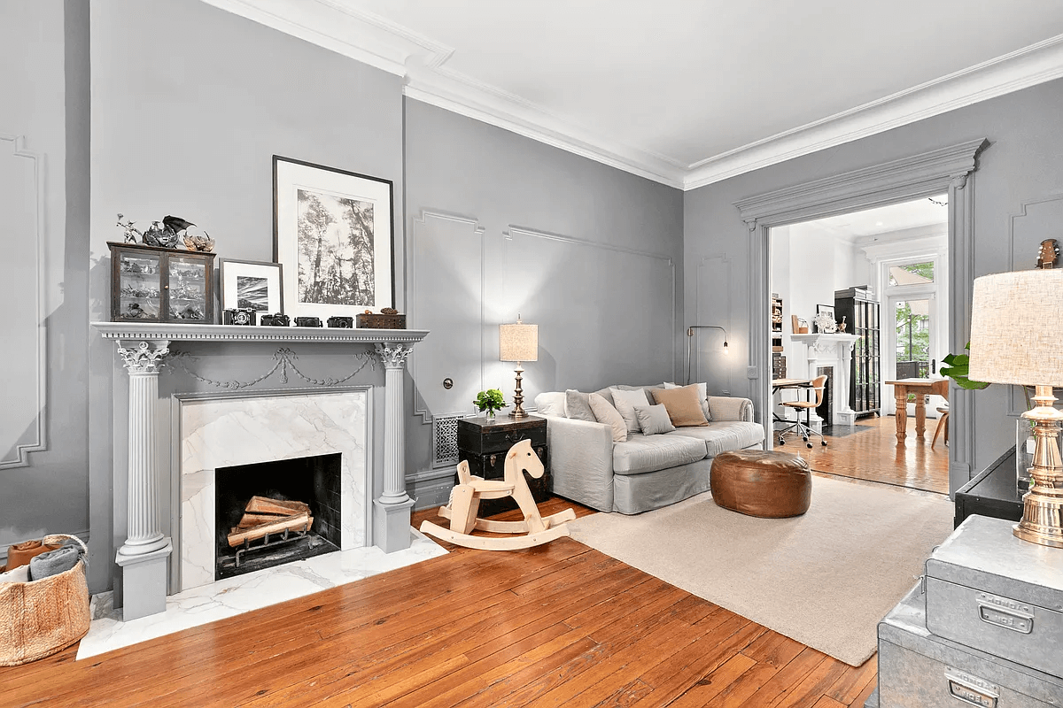 parlor with mantel