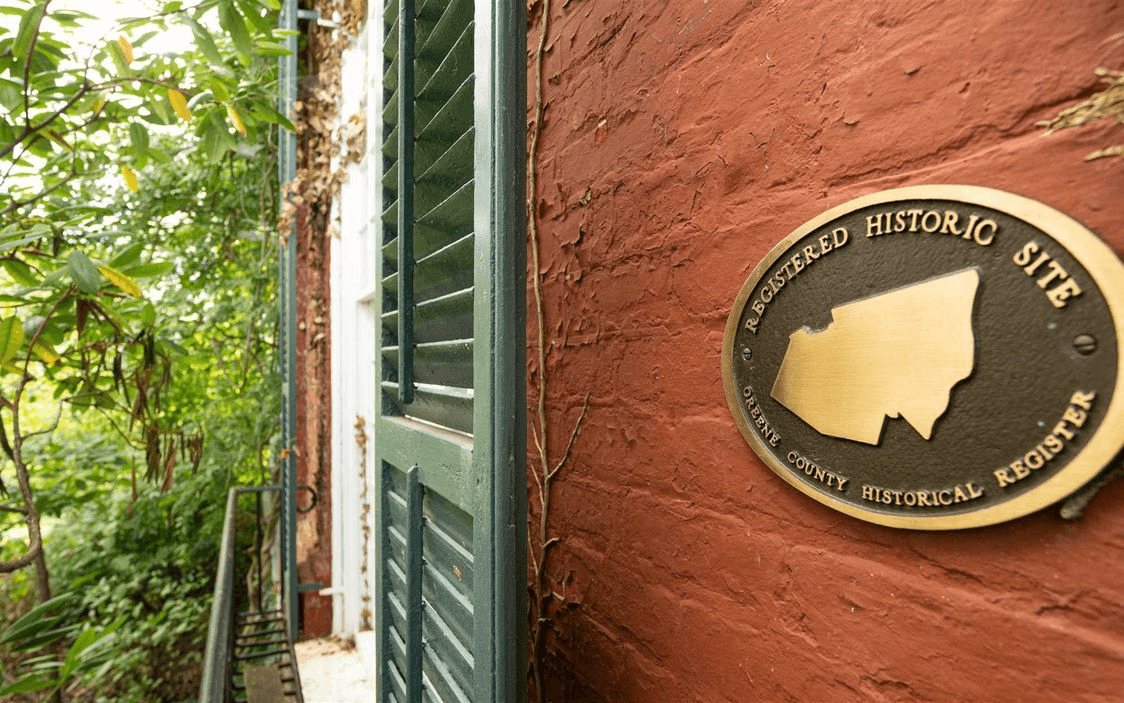 greene county historical register marker on exterior of the house