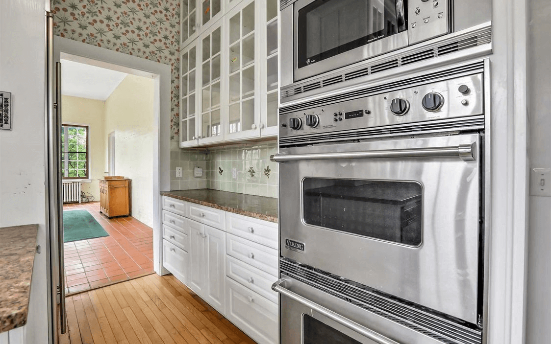 kitchen with viking wall oven