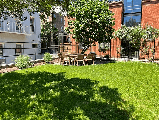lawn in building courtyard