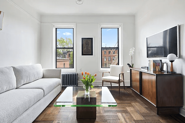 living room with dark floor