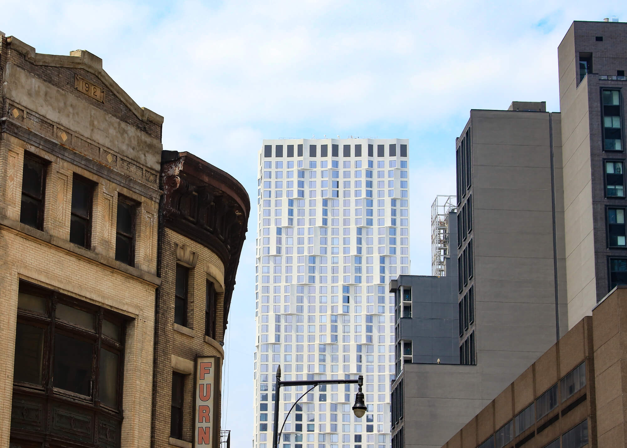 affordable housing - a view of old and new buildings in downtown brooklyn