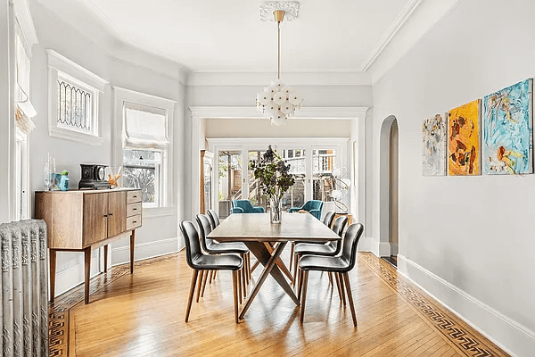 dining room with wood floor