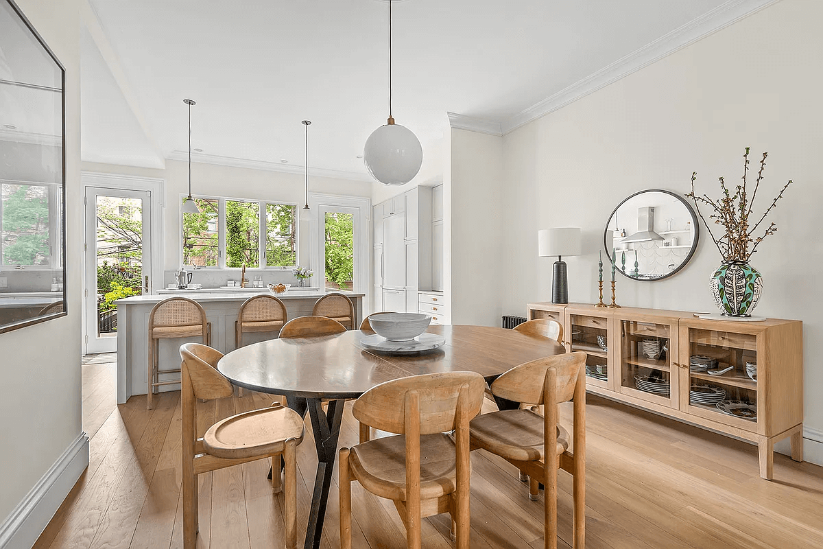 dining room with view into kitchen