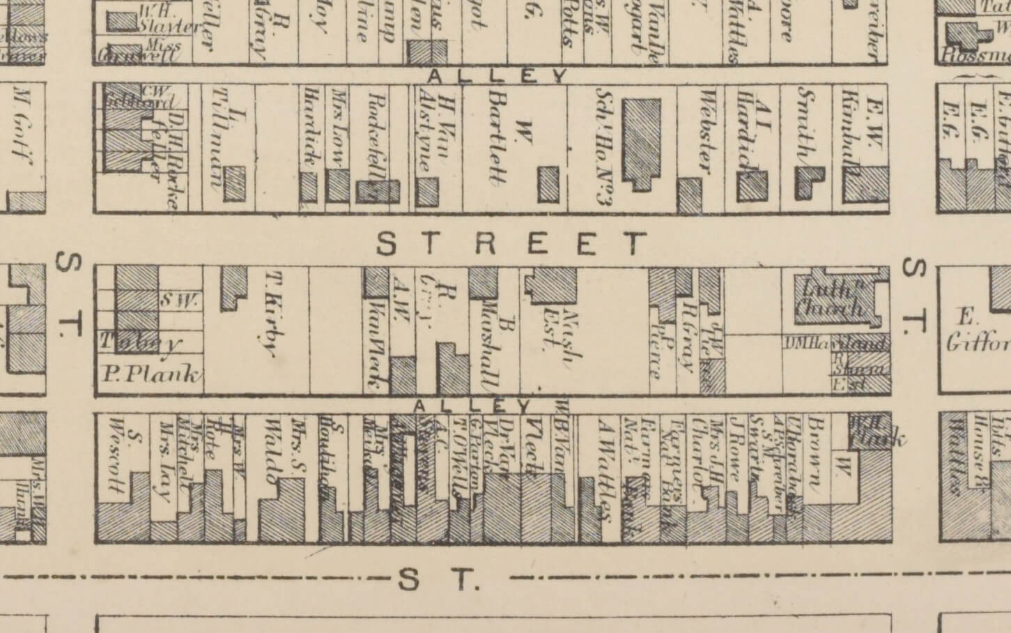 map showing the block of warren street 