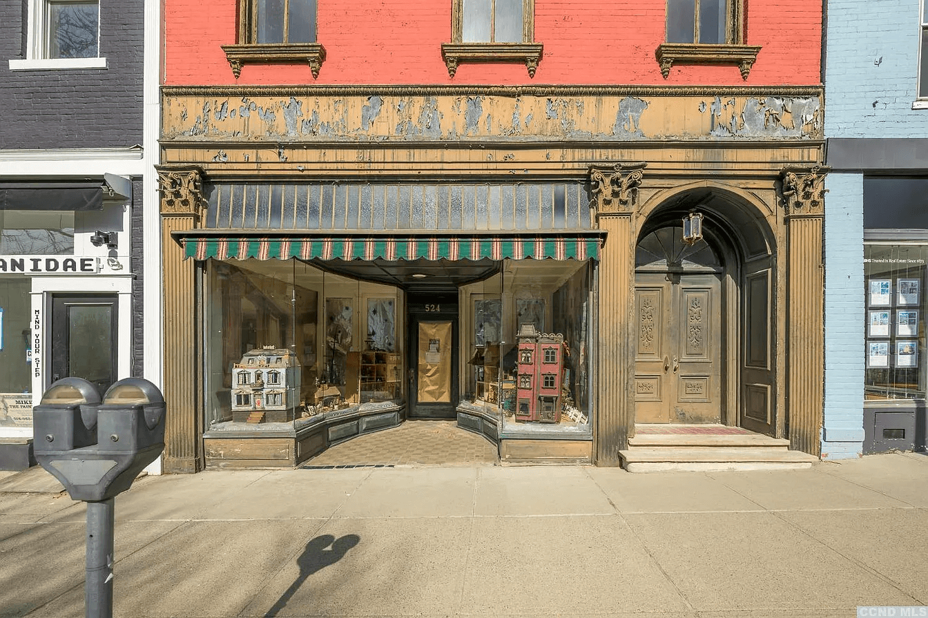 storefront with glass display windows