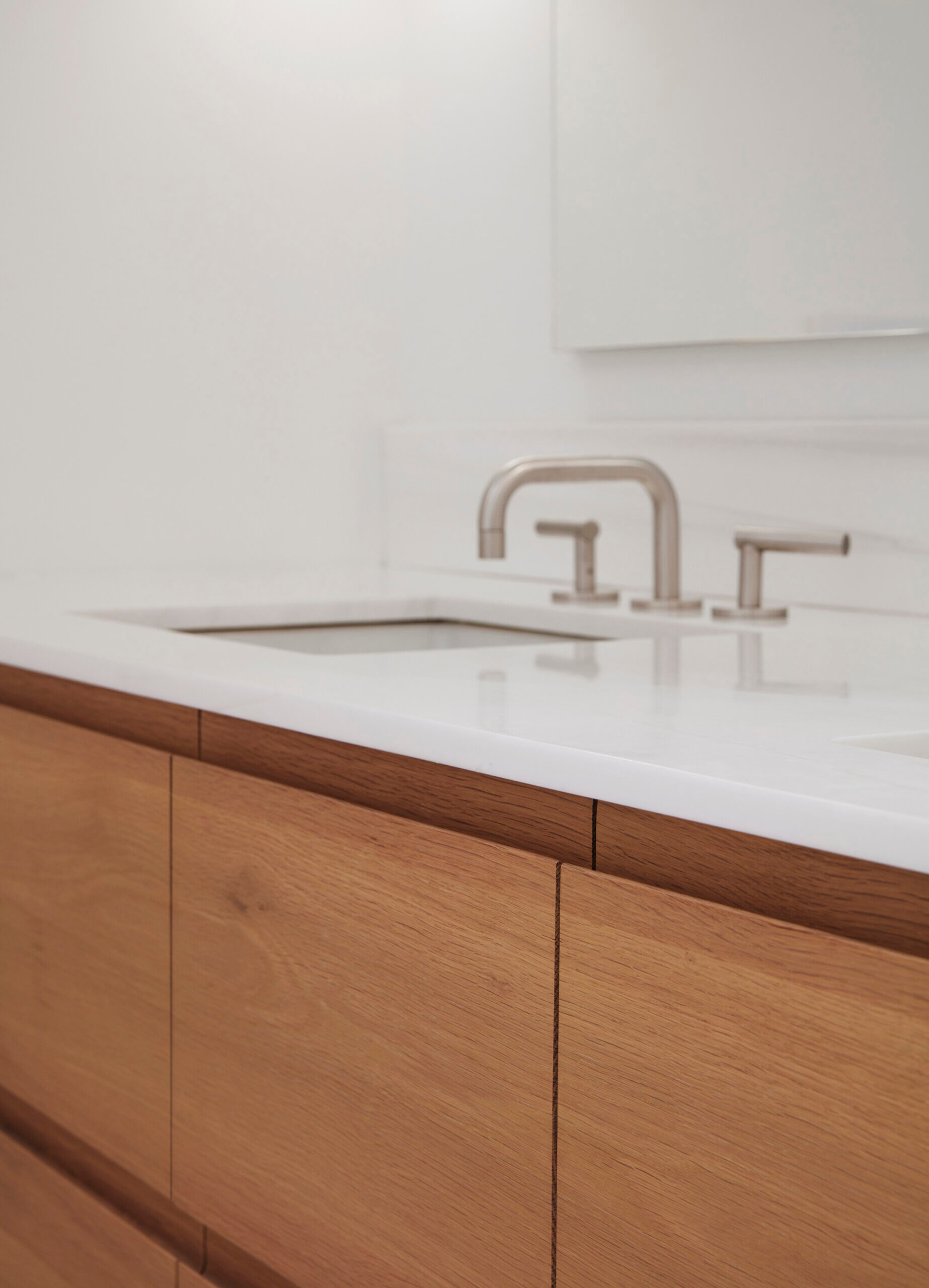 BATHROOM detail of wood cabinetry