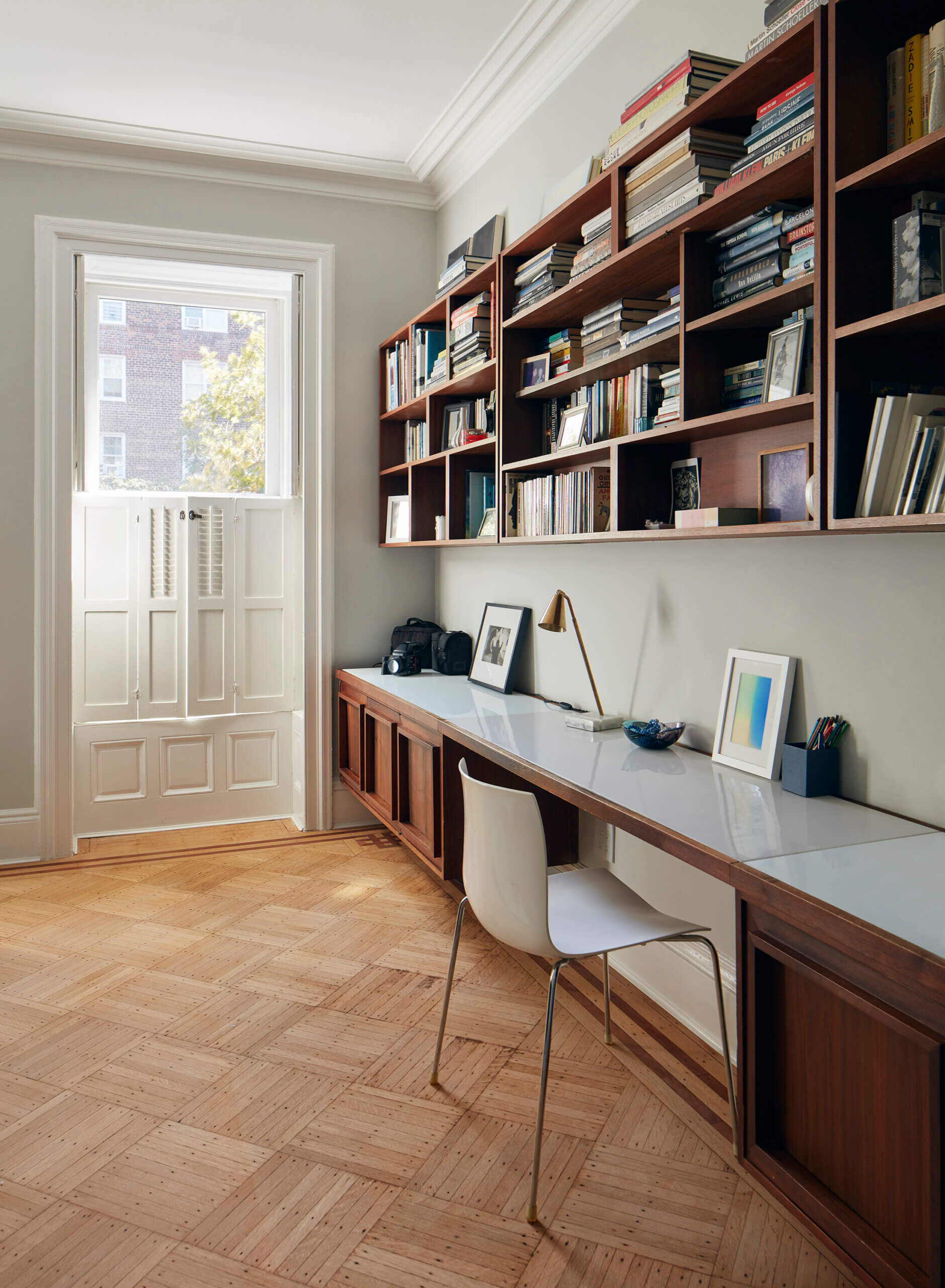 OFFICE with built-in desk and shelving