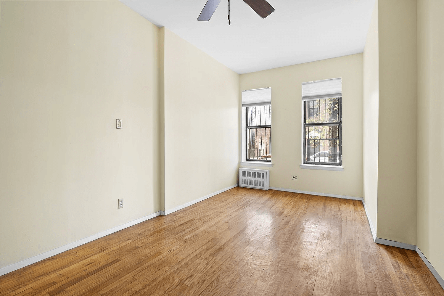 living room with two windows