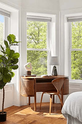 bay window detail in bedroom