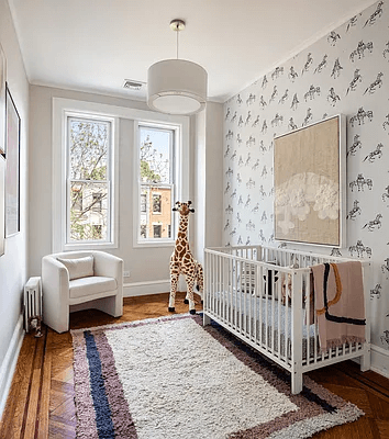 nursery with wallpaper