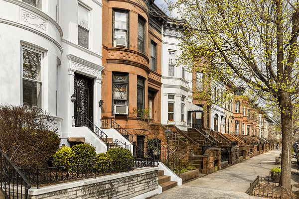 street view of row houses