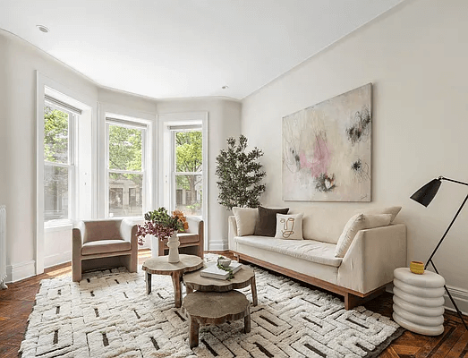 front parlor with recessed lighting