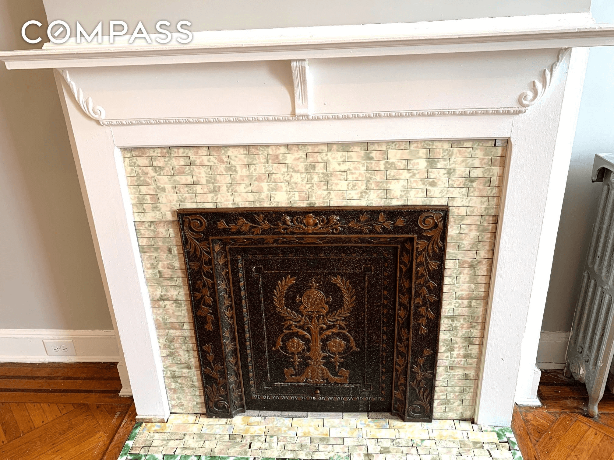 white painted mantel