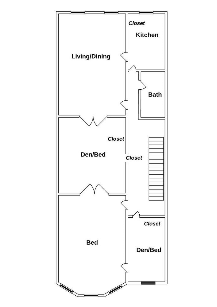 floor plan for floor through unit