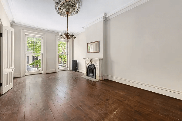 brooklyn open house - parlor with marble mantel