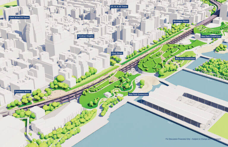 rendering showing brooklyn heights section of the bqe