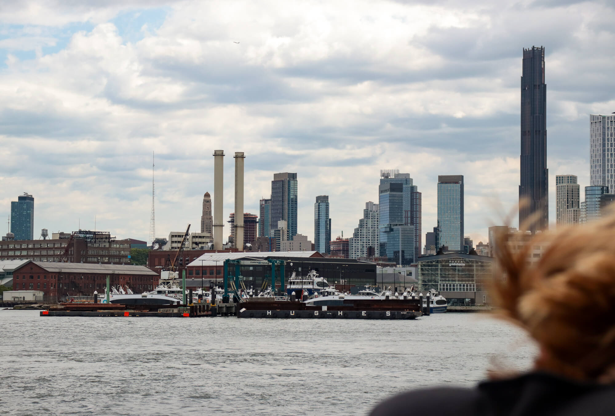 view of downtown brooklyn skyline from water