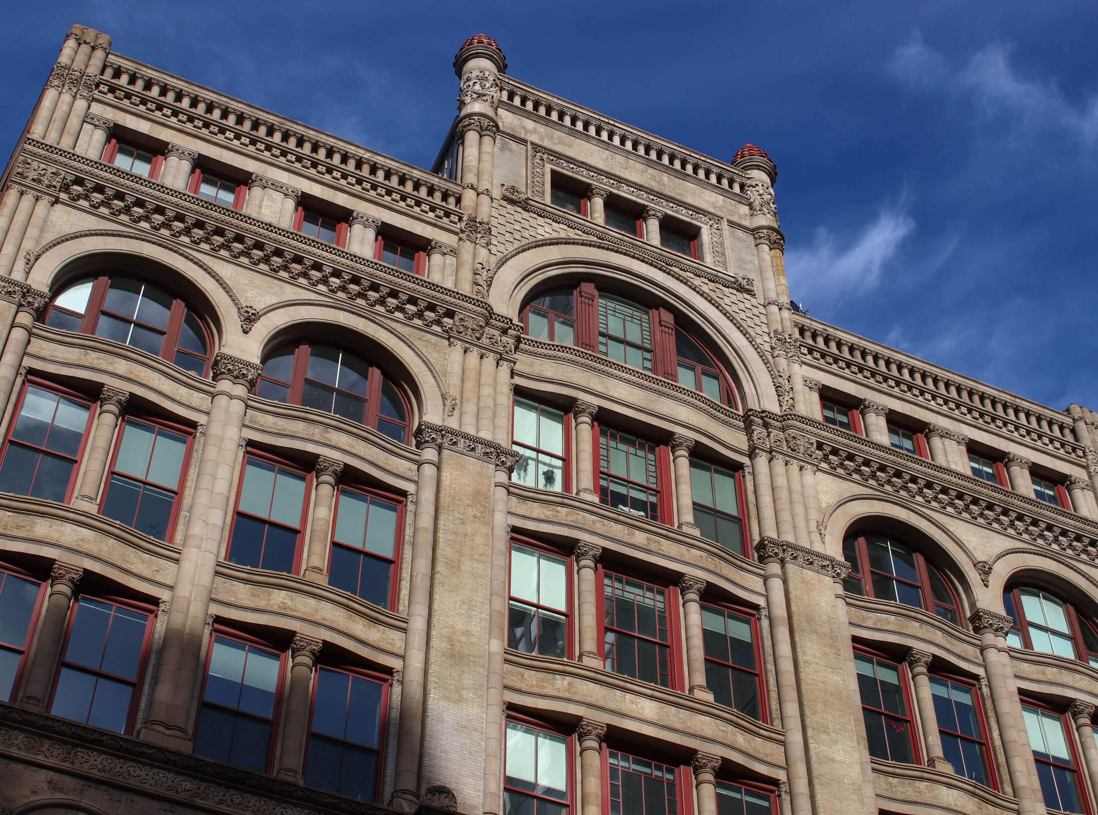 offerman building the ornamented stone exterior of the fulton street facade