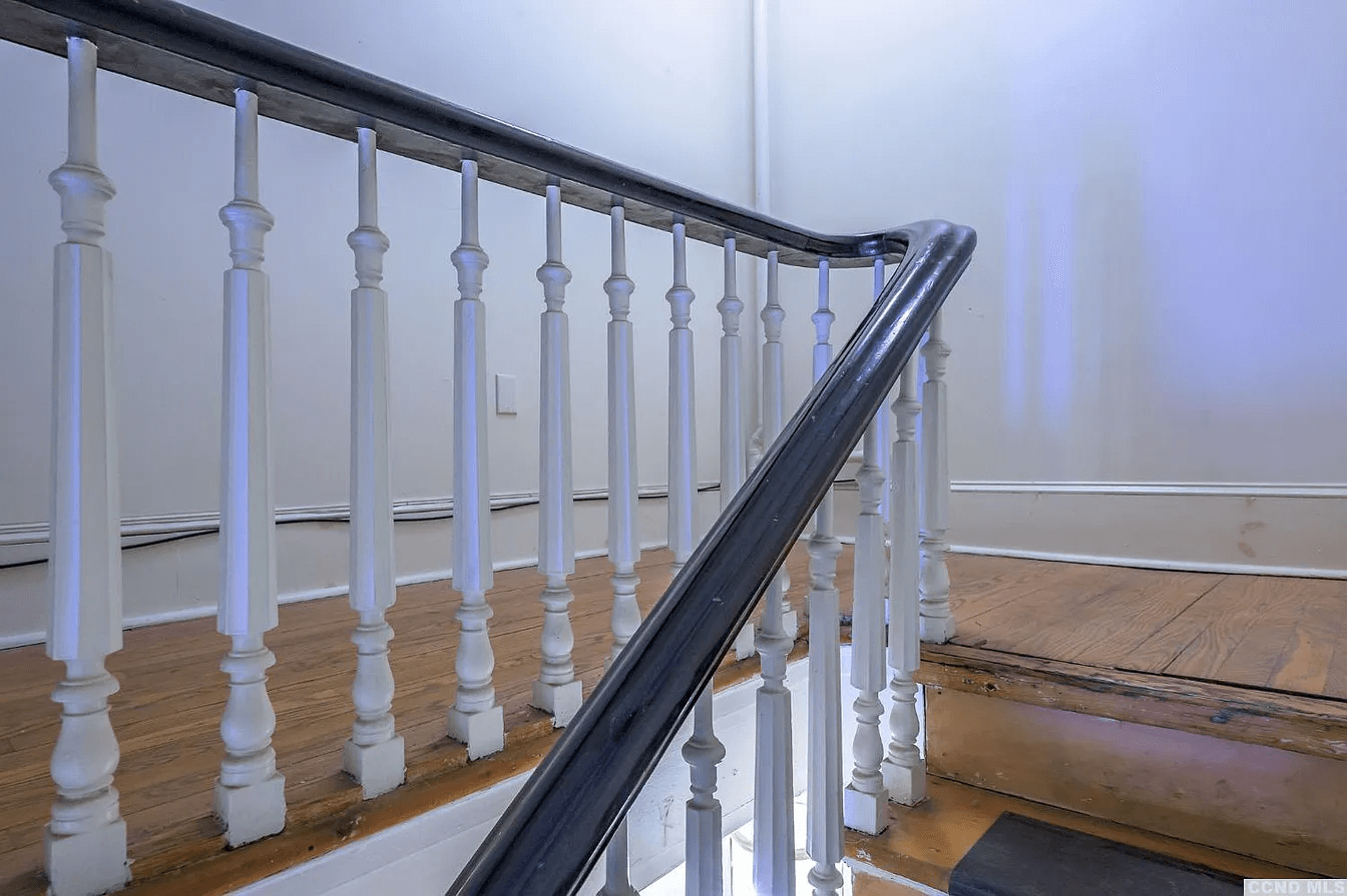 curved railing of staircase