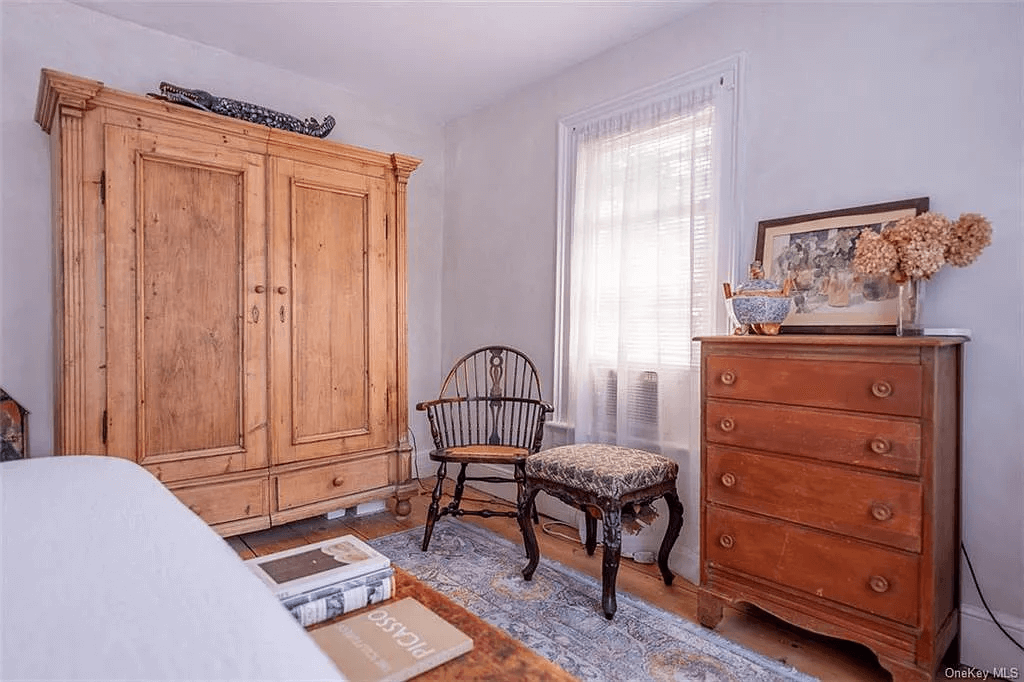 bedroom with ac window unit