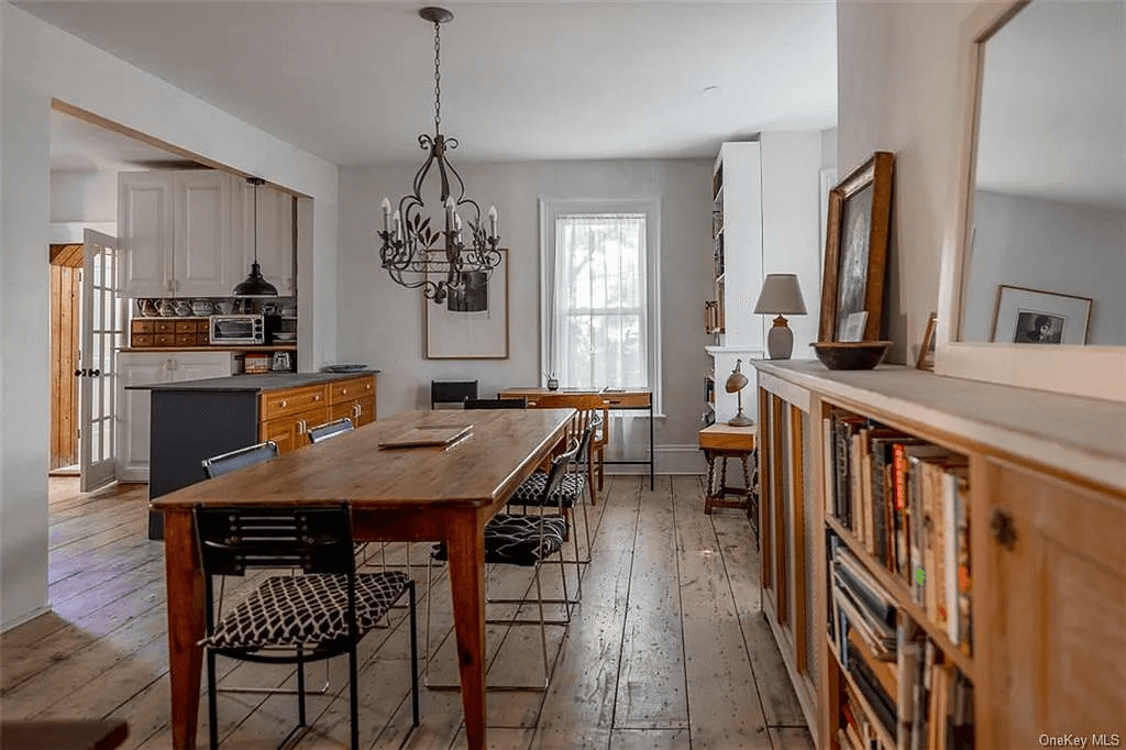 dining room open to the kitchen