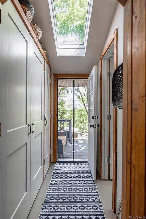 skylight in hallway to studio