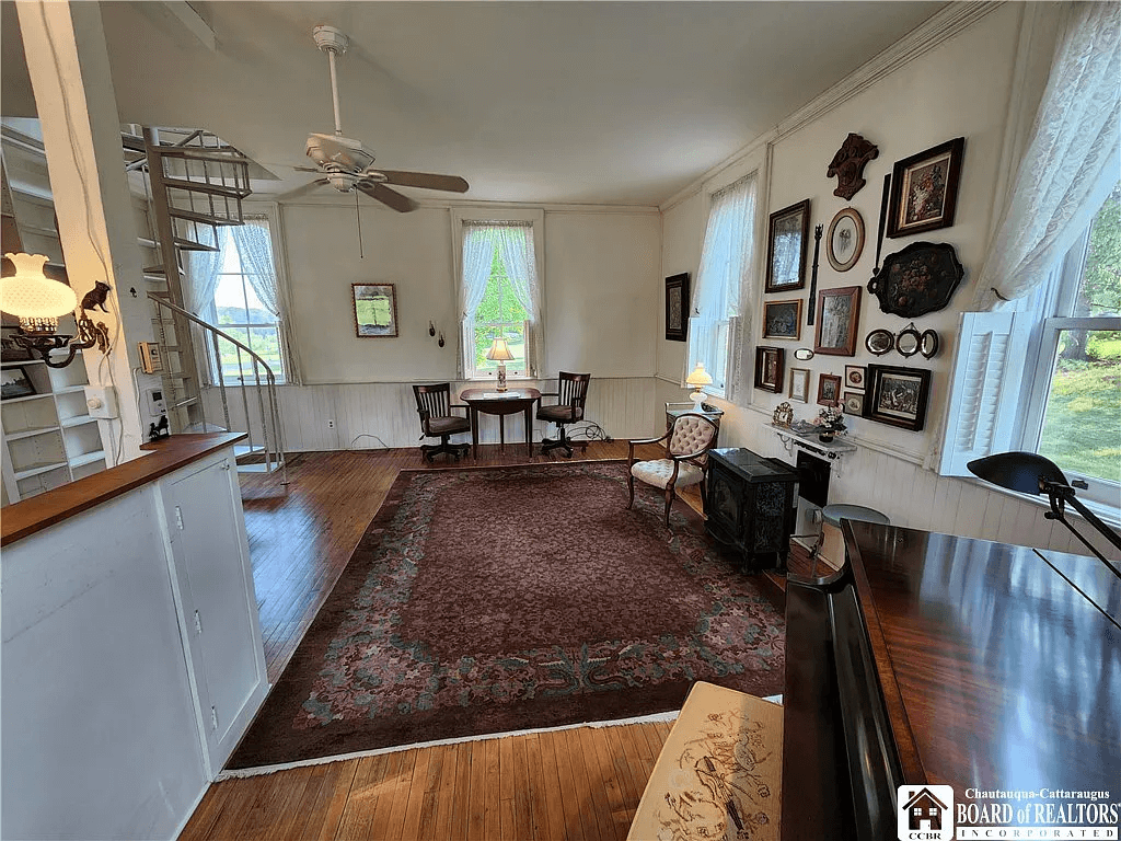 interior of the house with beadboard wainscoting