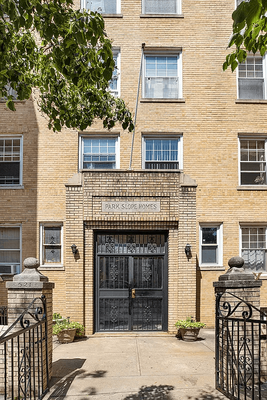 exterior of the yellow brick building