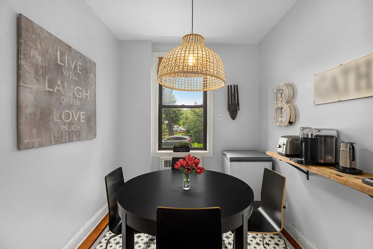 dining nook with windows and wood floor