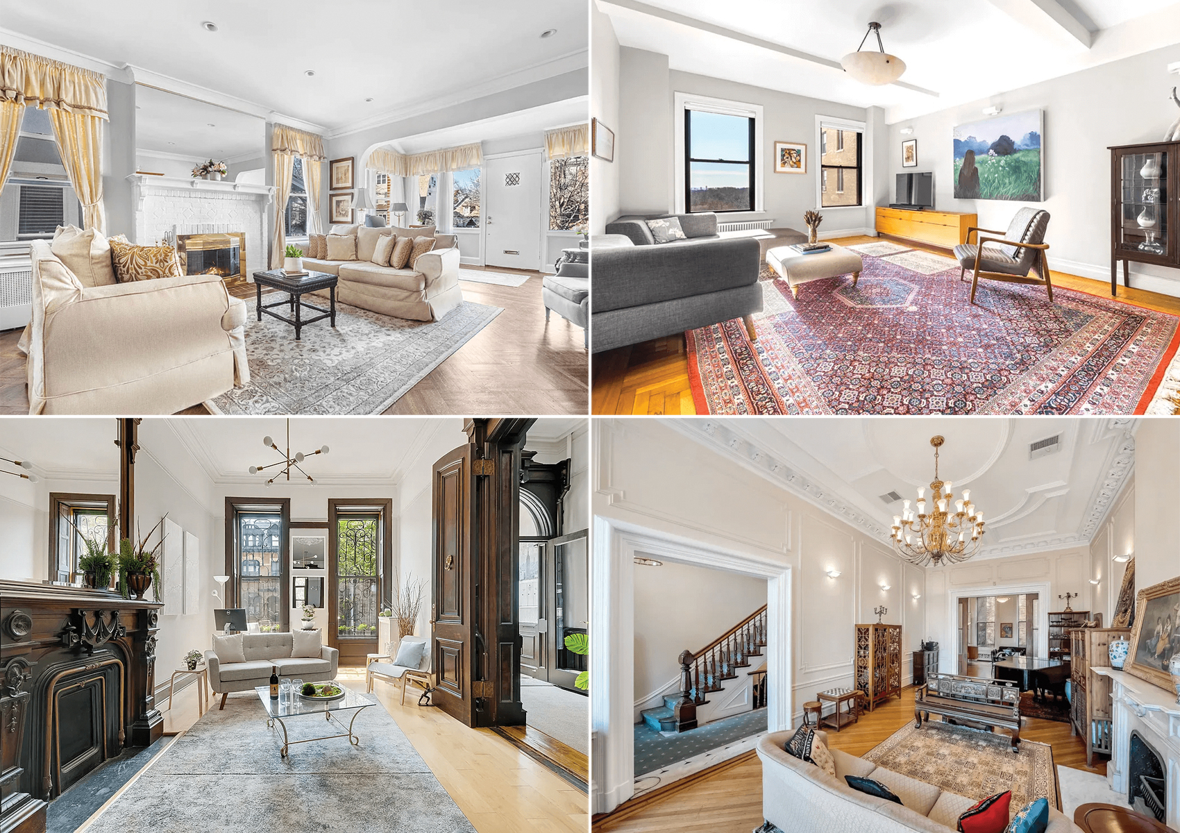 brooklyn listings -collage of interiors of brooklyn houses for sale